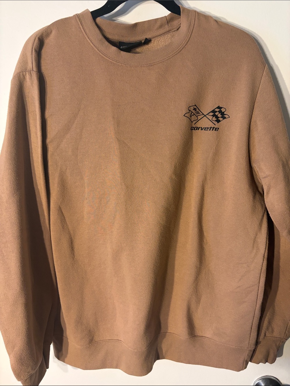 Chemistry Men’s Tan Crewneck Sweatshirt with Corvette Logo